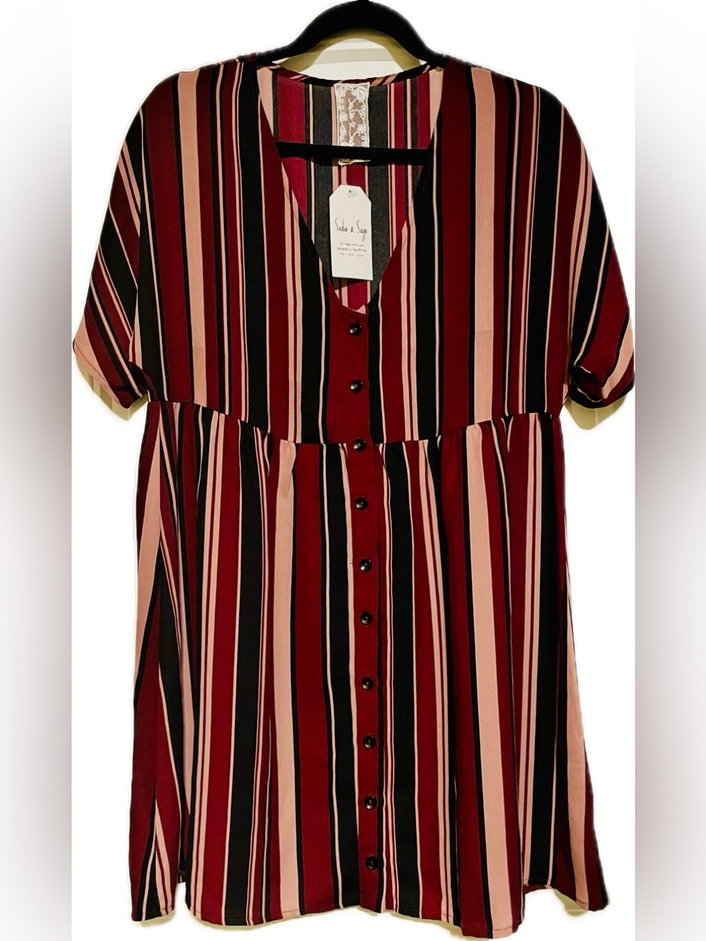 🆕 Sadie & Sage Striped Button-Front Dress